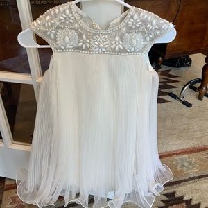 White beaded girls dress